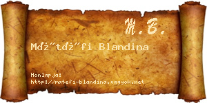Mátéfi Blandina névjegykártya